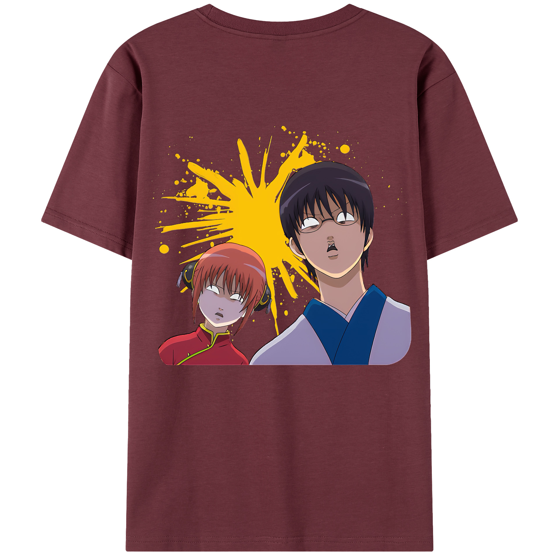 （画像用） ぎんたま 坂田銀時（さかたぎんとき） 神楽 志村新八（しむら しんぱち） GINTAMA Sakata Gintoki Kagura Shimura Shinpachi 綿100％半袖Tシャツ（背面プリント）